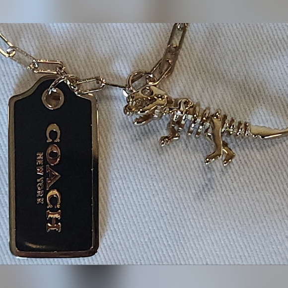 Coach Gold Rexy Hang Tag Charm Necklace - Picture 3 of 9